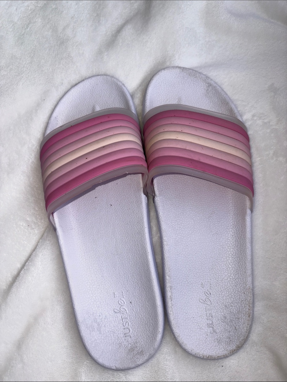 just be Pink Ombre Slide Sandals